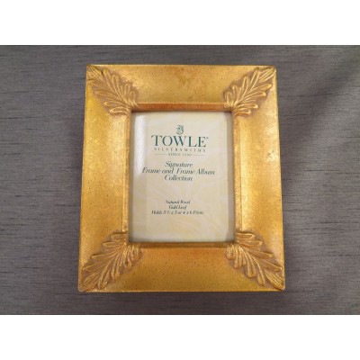 Towle Silversmiths Signature Frame & Album Natural Wood Gold Leaf NIB 25 Pages   283103614983
